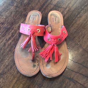 Coach Red Flip-Flops